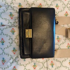 Black Leather Crossbody Bag